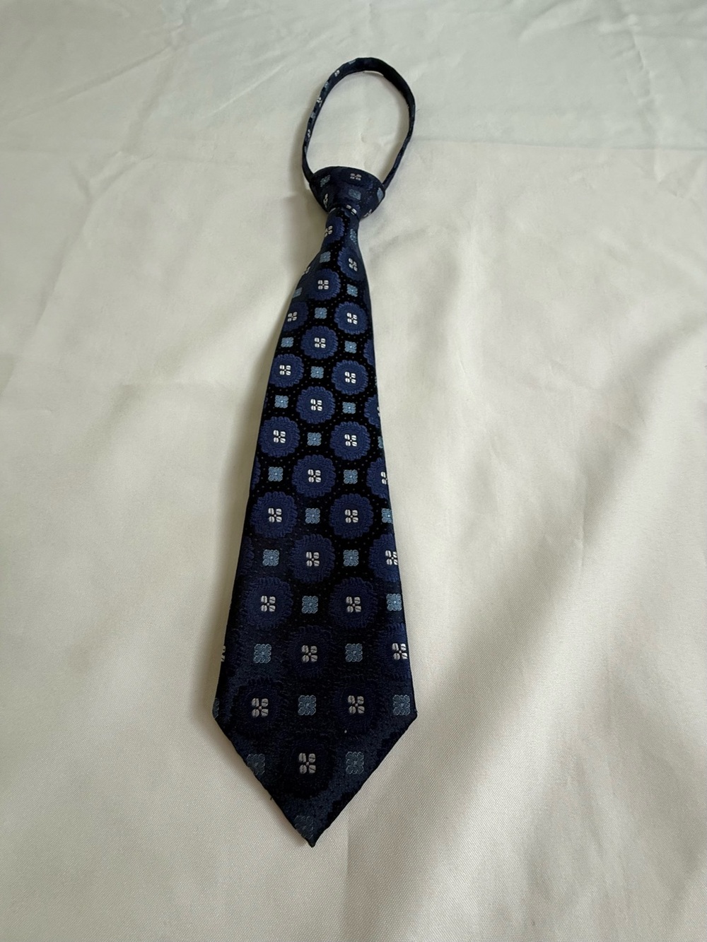 FUBU Navy Blue Geometric Silk Tie